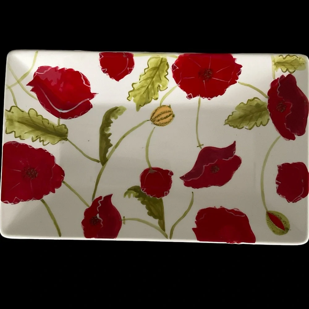 Sur la Table Poppy platter.  12” X 7 1/2”